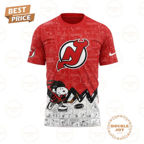 New Jersey Devils NHL Peanuts Night 75th Anniversary Red Limited Edition Hoodie