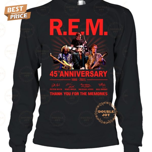 R.E.M 45th Anniversary 1980-2025 Thank You For The Memories T-Shirt