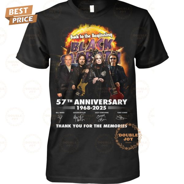 Back To The Beginning Black Sabbath 57th Anniversary 1968-2025 Thank You For The Memories T-Shirt