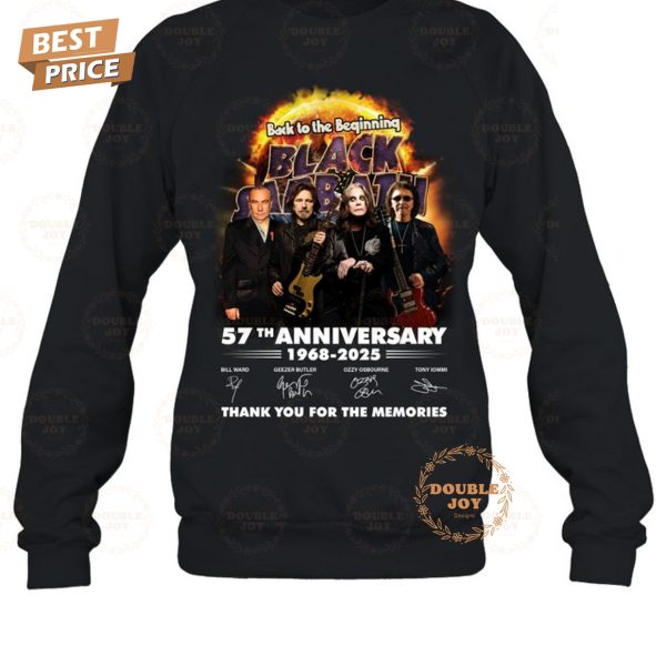 Black Sabbath 57th Anniversary 1968-2025 Thank You For The Memories T-Shirt