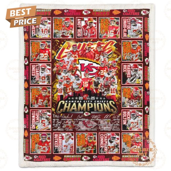 2025 Kansas City Chiefs NFL Champions Fleece Blanket