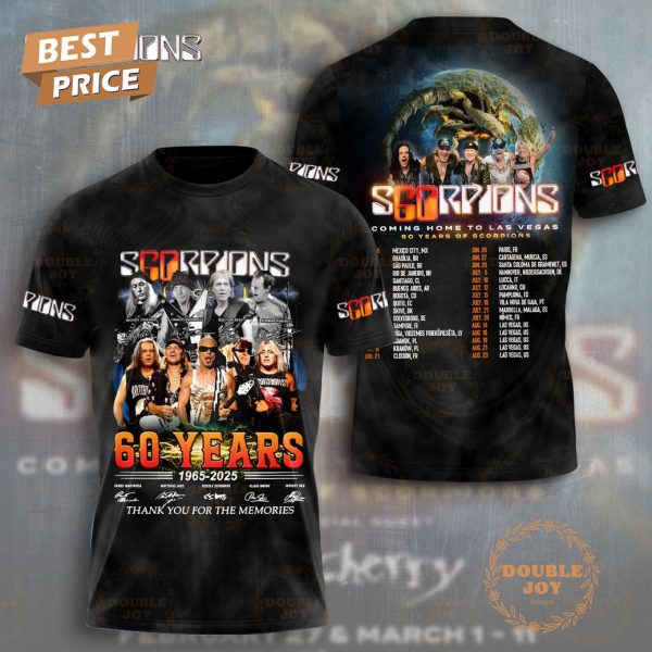 Scorpions 60 Years 1965-2025 Thank You For The Memories Limited Edition T-Shirt, Hoodie