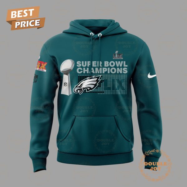 Philadelphia Eagles NFL Super Bowl Champions LIX Champions “2 Times” Limited Edition Hoodie – Blue