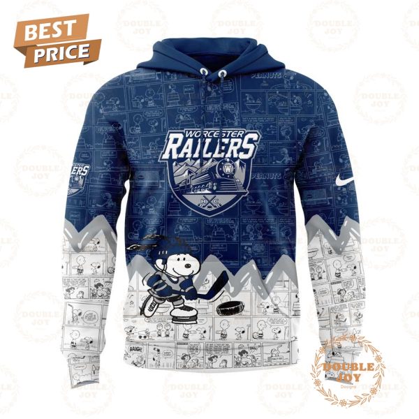 Worcester Railers Peanuts Night 2025 75th Anniversary Hoodie