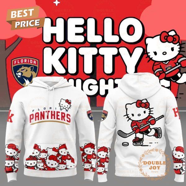 2025 Florida Panthers Hello Kitty Night Limited Edition Hoodie – White