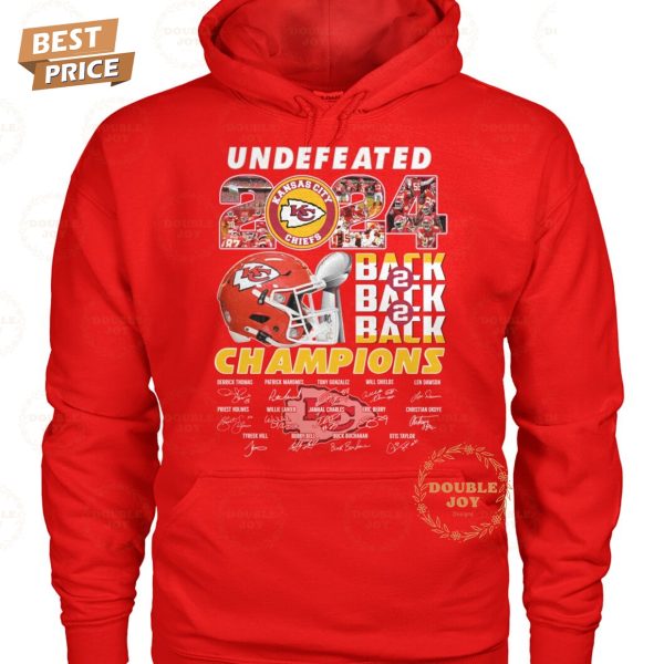 Undefeated 2024 Back 2 Back 2 Back Champions Kansas City Chiefs NFL T-Shirt