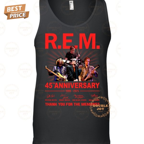 R.E.M 45th Anniversary 1980-2025 Thank You For The Memories T-Shirt