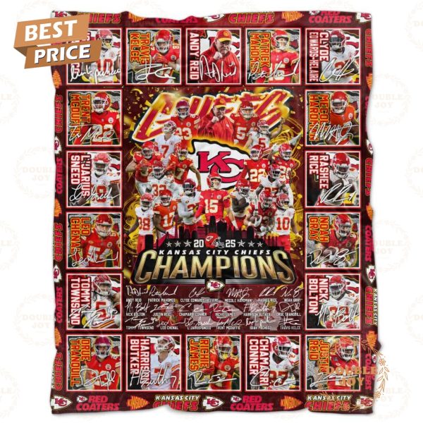 2025 Kansas City Chiefs NFL Champions Fleece Blanket