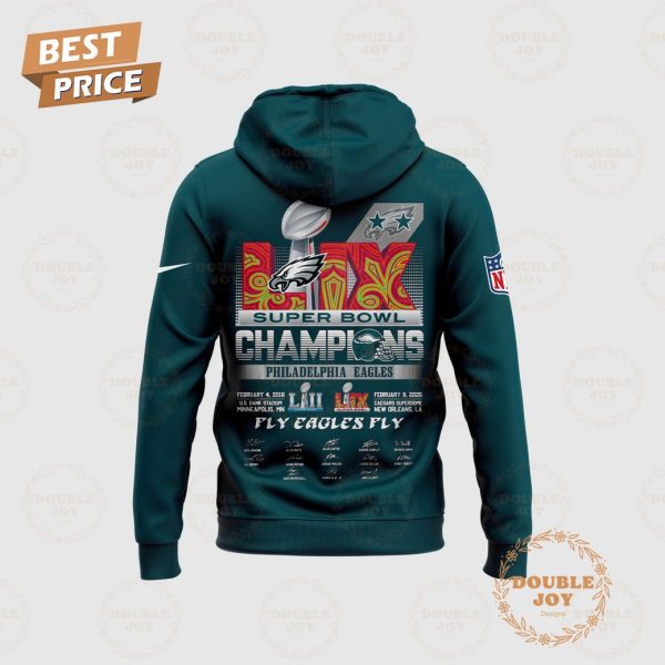 Fly Eagles Fly’ Philadelphia Eagles NFL LIX Super Bowl Champions Limited Edition Hoodie – Blue