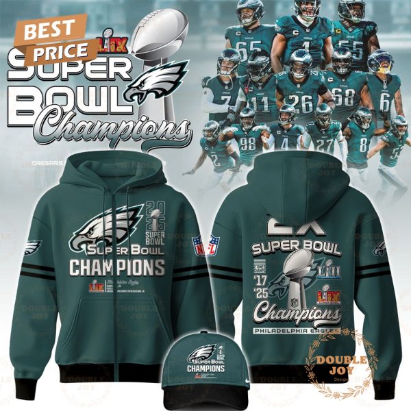 2X Super Bowl Champions LII And LIX Philadelphia Eagles NFL Limited Edition Hoodie – Blue