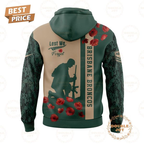 Brisbane Broncos We Will Remember Anzac Day Hoodie