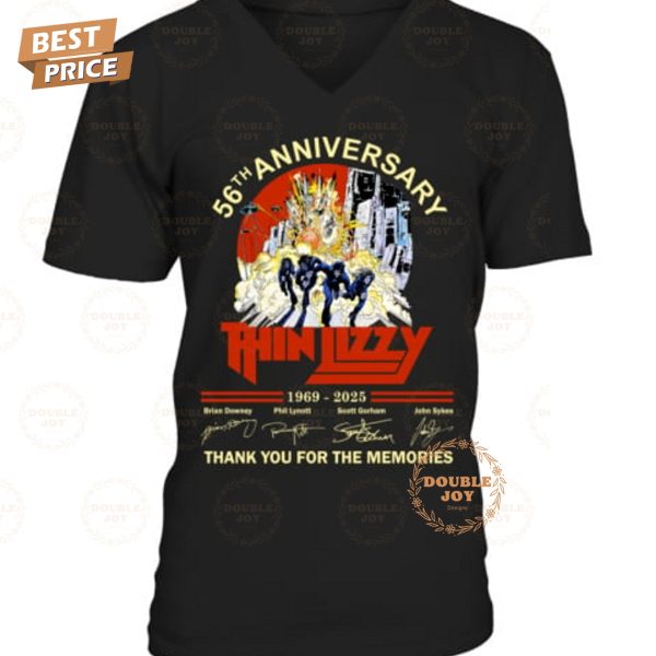 Thin Lizzy 56th Anniversary 1969-2025 Thank You For The Memories T-Shirt