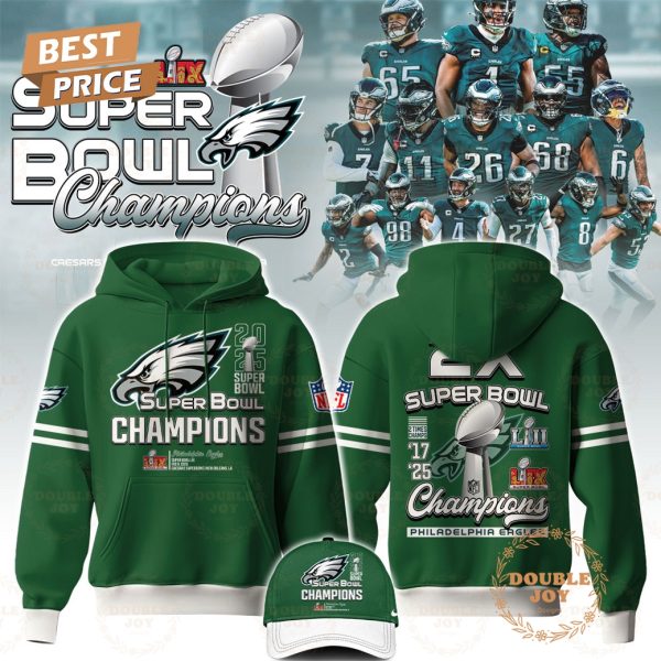 2X Super Bowl Champions LII And LIX Philadelphia Eagles NFL Limited Edition Hoodie – Green