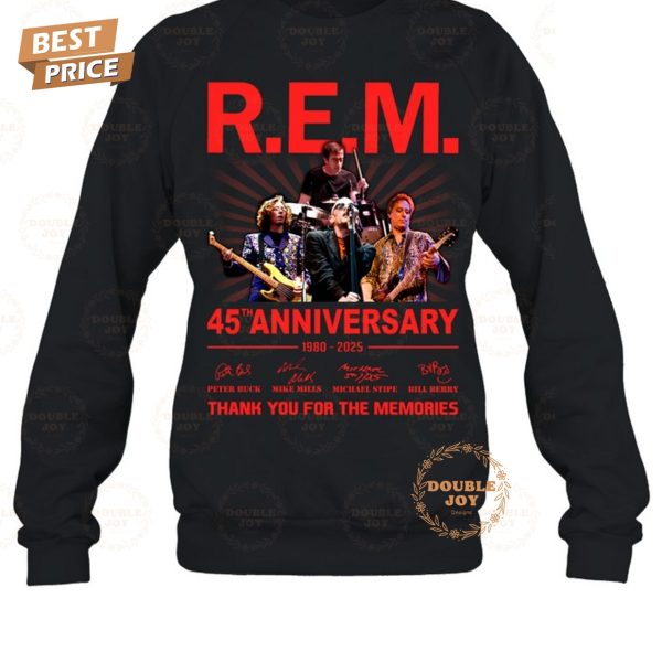 R.E.M 45th Anniversary 1980-2025 Thank You For The Memories T-Shirt