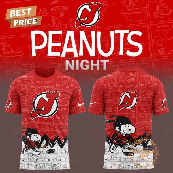 New Jersey Devils NHL Peanuts Night 75th Anniversary Red Limited Edition Hoodie