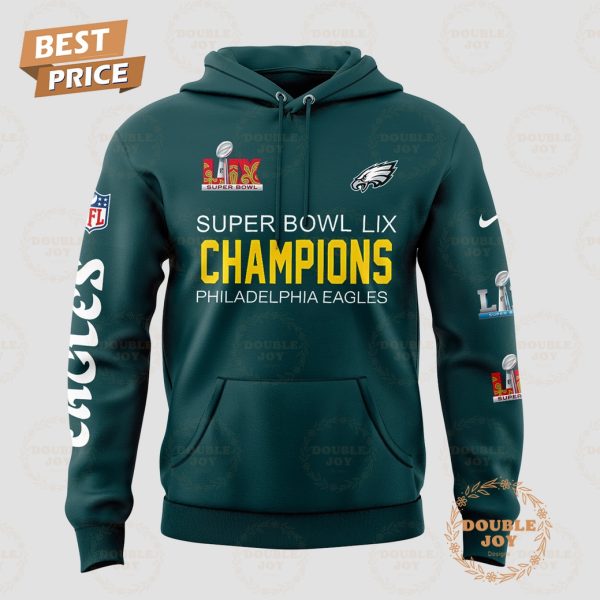 2 Times LII And LIX Super Bowl Champions Philadelphia Eagles NFL Limited Edition Hoodie – Blue