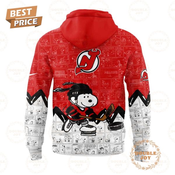 New Jersey Devils NHL Peanuts Night 75th Anniversary Red Limited Edition Hoodie