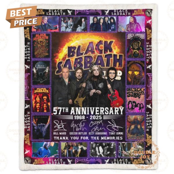 Black Sabbath 57th Anniversary 1968-2025 Thank You For The Memories Limited Edition Fleece Blanket