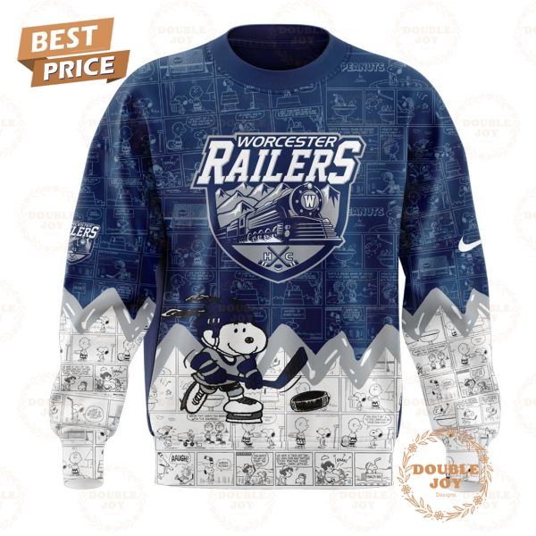 Worcester Railers Peanuts Night 2025 75th Anniversary Hoodie