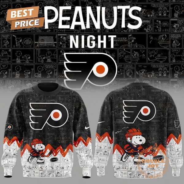 Philadelphia Flyers Peanuts Night 2025 75th Anniversary Hoodie – Black