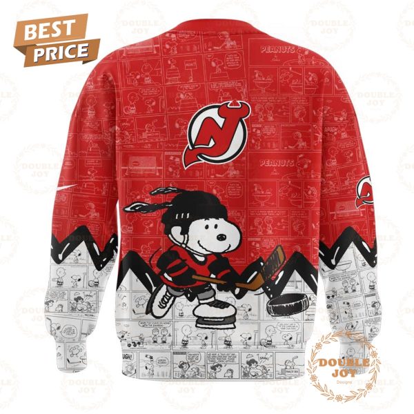 New Jersey Devils NHL Peanuts Night 75th Anniversary Red Limited Edition Hoodie