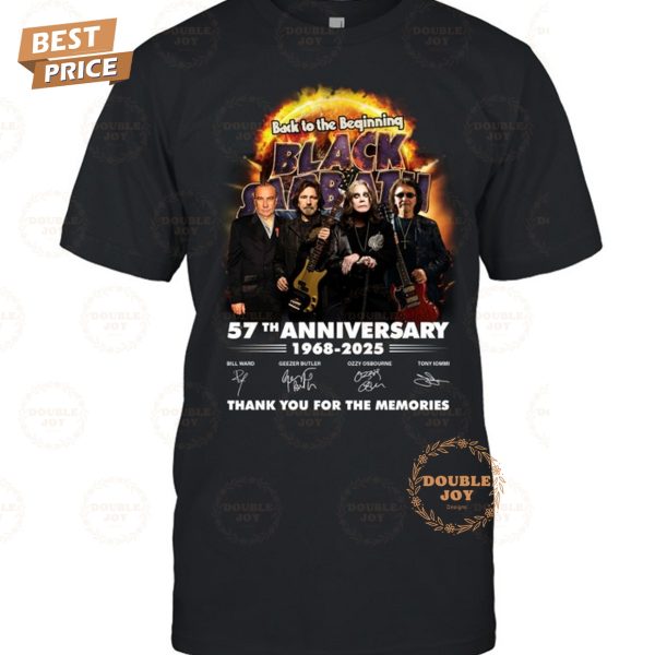 Black Sabbath 57th Anniversary 1968-2025 Thank You For The Memories T-Shirt