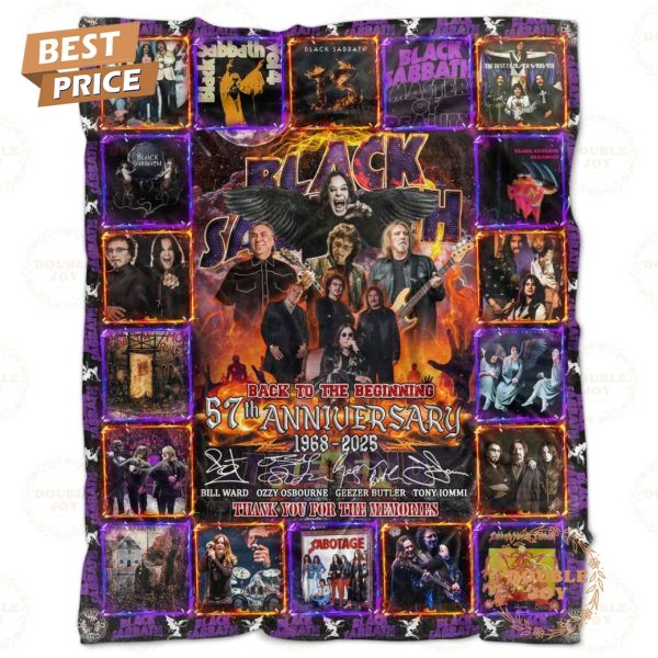 Black Sabbath Back To The Beginning 57th Anniversary 1968-2025 Thank You For The Memories Special Edition Fleece Blanket