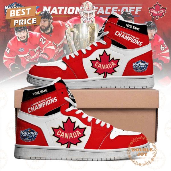 Canada Hockey 2025 4 Nations Face-Off Champions Custom Name Air Jordan 1 Hightop