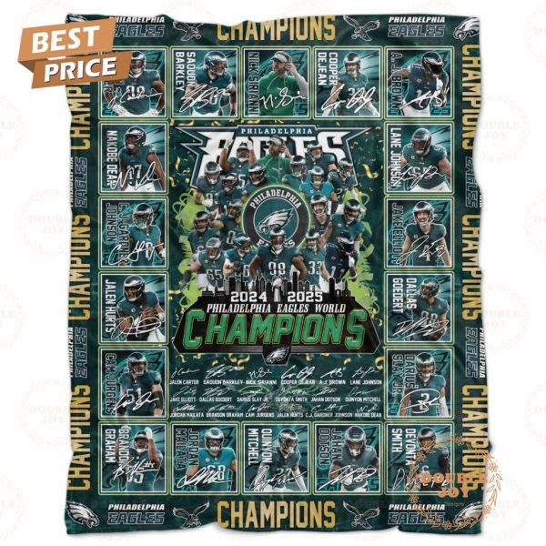 2024-2025 Philadelphia Eagles World Champions Limited Edition Fleece Blanket