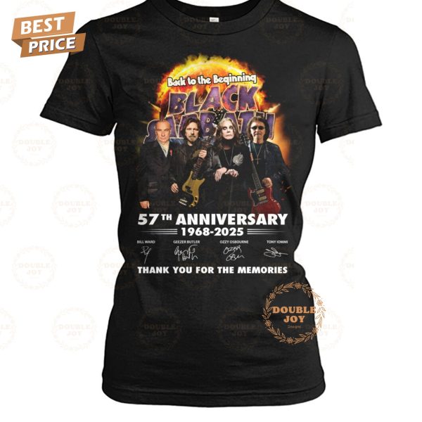 Back To The Beginning Black Sabbath 57th Anniversary 1968-2025 Thank You For The Memories T-Shirt