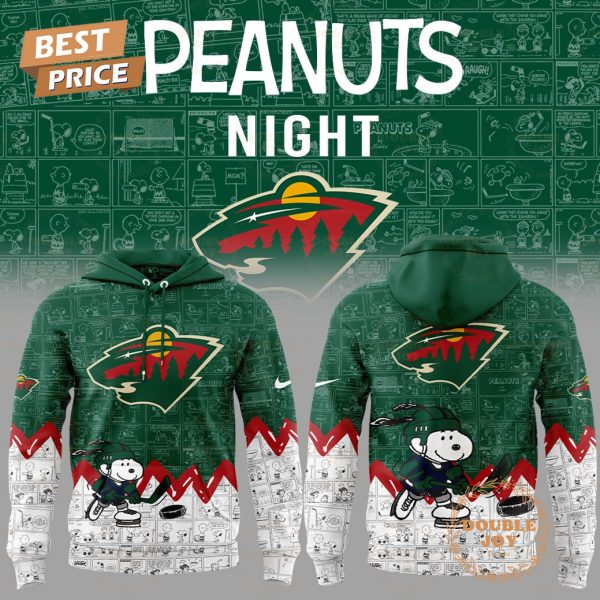 Minnesota Wild Peanuts Night 2025 75th Anniversary Hoodie – Green