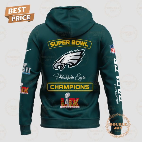 2 Times LII And LIX Super Bowl Champions Philadelphia Eagles NFL Limited Edition Hoodie – Blue