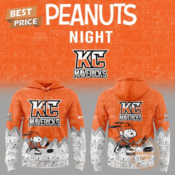 Kansas City Mavericks Peanuts Night 2025 75th Anniversary Hoodie