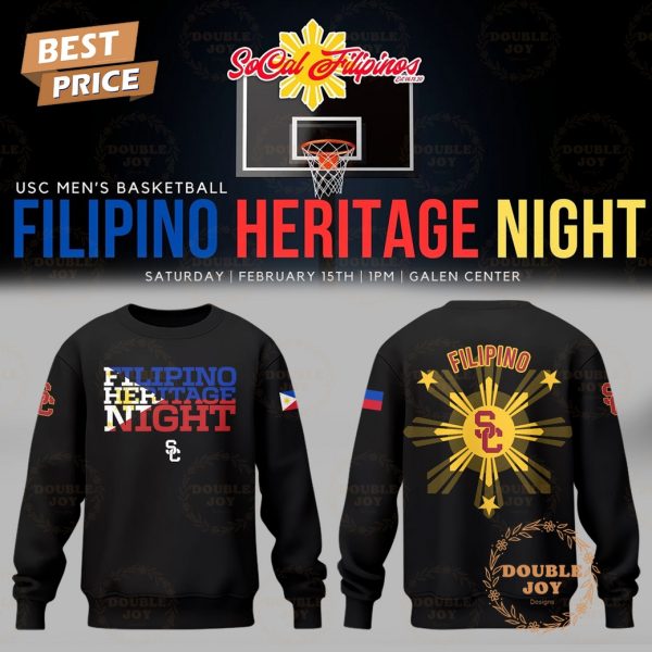 USC Trojans Men’s Basketball NCAA Filipino Heritage Night Black Limited Edition Hoodie