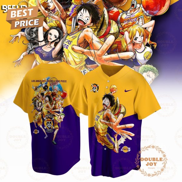 Los Angeles Lakers NBA x Luffy One Piece 2025 Yellow And Purple Design Hoodie