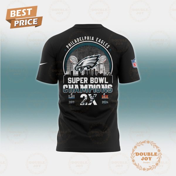 Philadelphia Eagles NFL Super Bowl Champions 2X 2024 Limited Edition Hoodie – Black