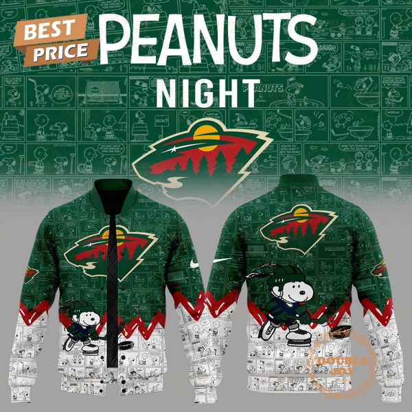 Minnesota Wild Peanuts Night 2025 75th Anniversary Baseball Jacket – Green