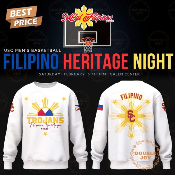 USC Trojans Men’s Basketball NCAA Filipino Heritage Night White Limited Edition Hoodie