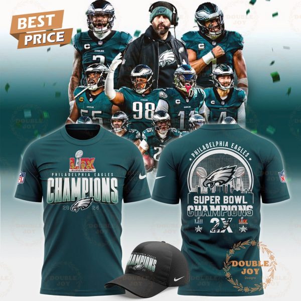 Philadelphia Eagles NFL Super Bowl Champions 2X 2024 Limited Edition Hoodie – Blue