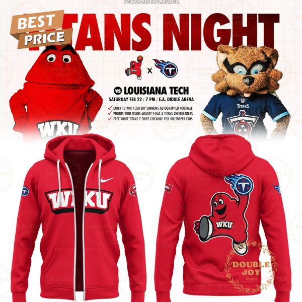 Western Kentucky Hilltoppers NCAA x Tennessee Titans NFL Titans Night 2025 Limited Edition Hoodie