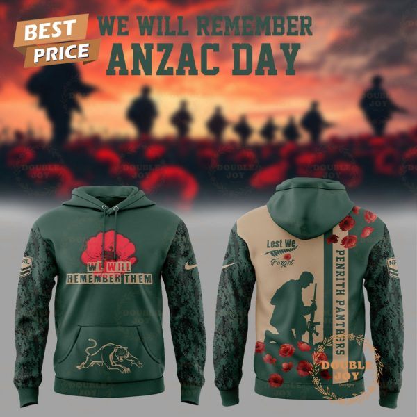 Penrith Panthers We Will Remember Anzac Day Hoodie