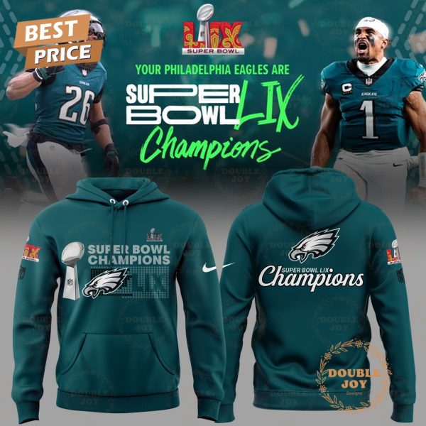 Philadelphia Eagles NFL Super Bowl Champions LIX Champions “2 Times” Limited Edition Hoodie – Blue