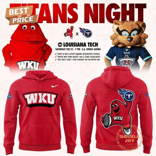 Western Kentucky Hilltoppers NCAA x Tennessee Titans NFL Titans Night 2025 Limited Edition Hoodie