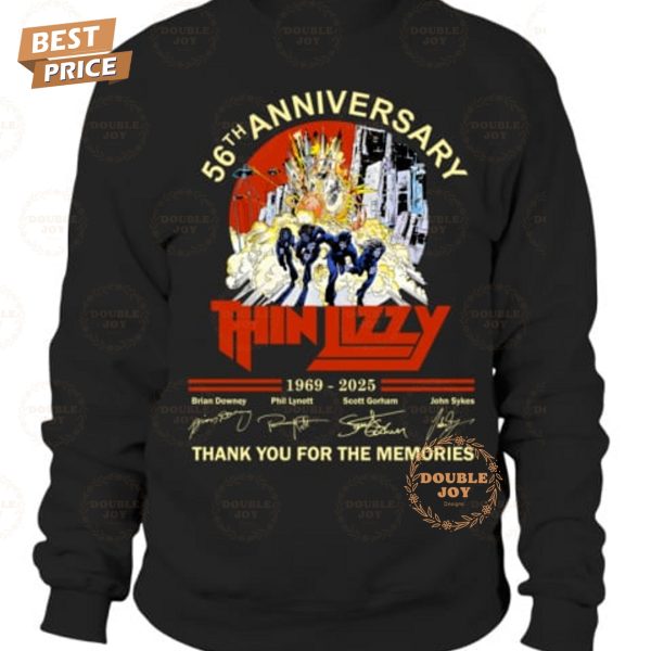 Thin Lizzy 56th Anniversary 1969-2025 Thank You For The Memories T-Shirt