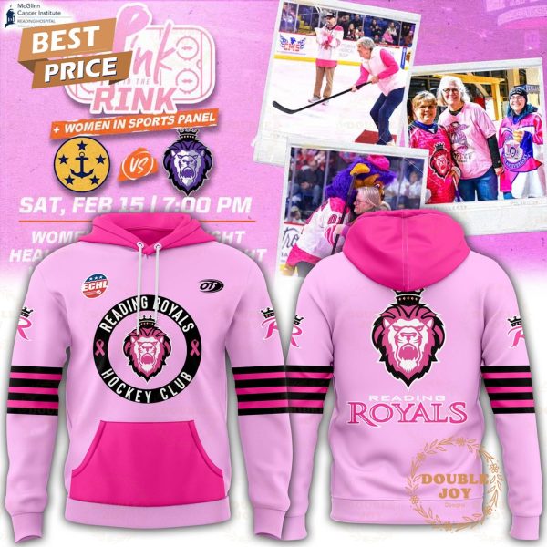 Reading Royals Pink In The Rink “Women In Sports Panel” Custom Name Hoodie