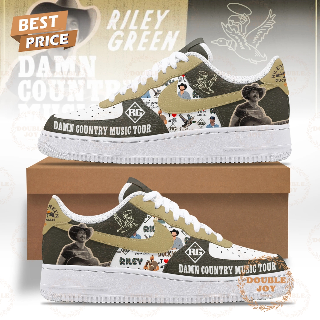 Riley Green Damn Country Music Tour 2025 Limited Edition Air Force 1 Sneakers Riley Green Damn Country Music Tour 2025 Limited Edition Air Force 1 Sneakers