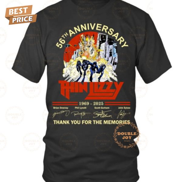 Thin Lizzy 56th Anniversary 1969-2025 Thank You For The Memories T-Shirt