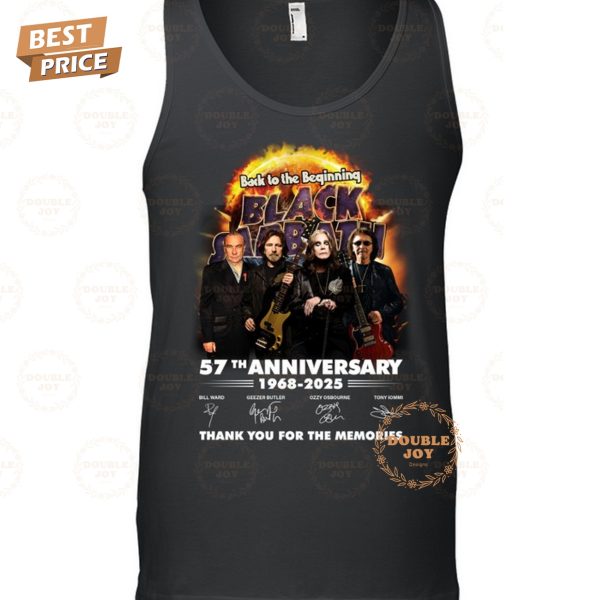 Black Sabbath 57th Anniversary 1968-2025 Thank You For The Memories T-Shirt