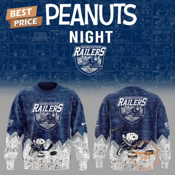 Worcester Railers Peanuts Night 2025 75th Anniversary Hoodie