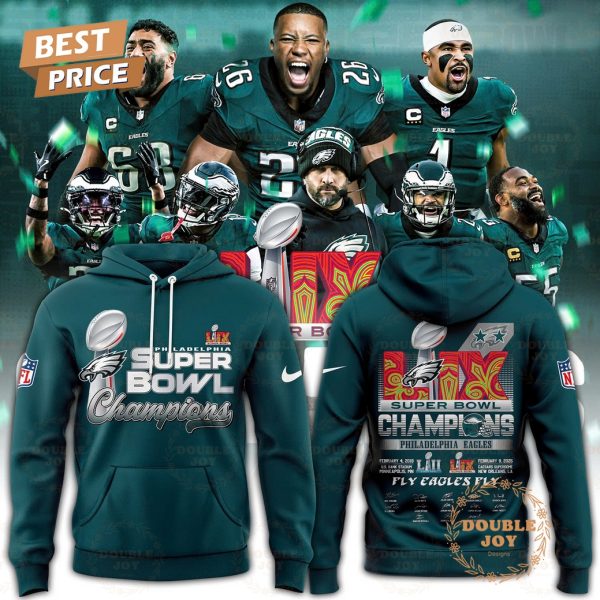 Fly Eagles Fly’ Philadelphia Eagles NFL LIX Super Bowl Champions Limited Edition Hoodie – Blue